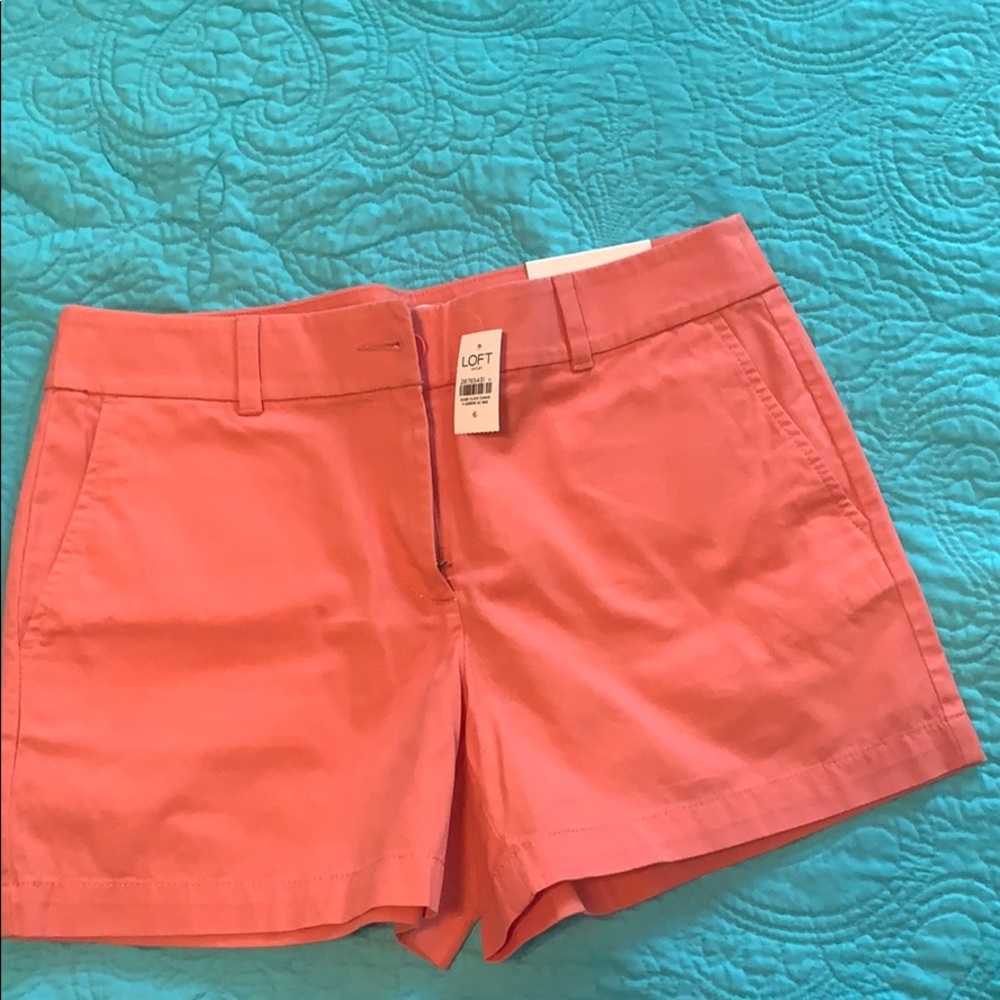 Loft Outlet Size 6, 4” shirts in coral